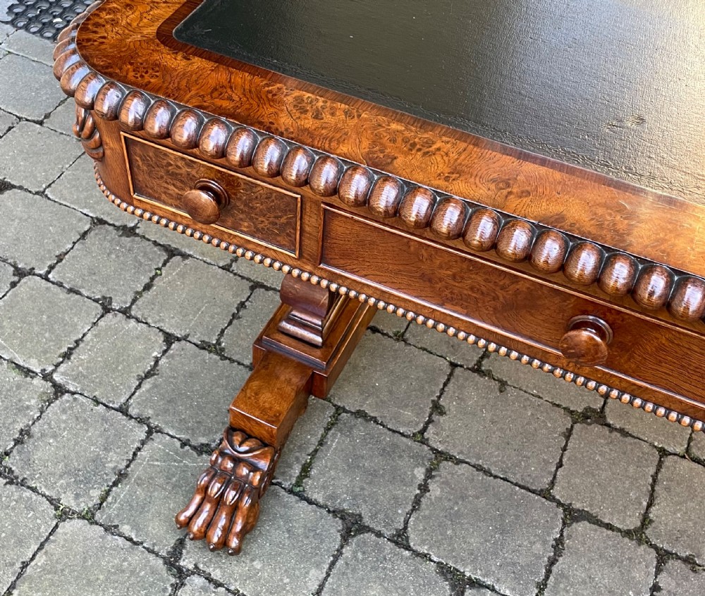 Superb George IV Burr Elm Library Table Attributed to William Trotter View V