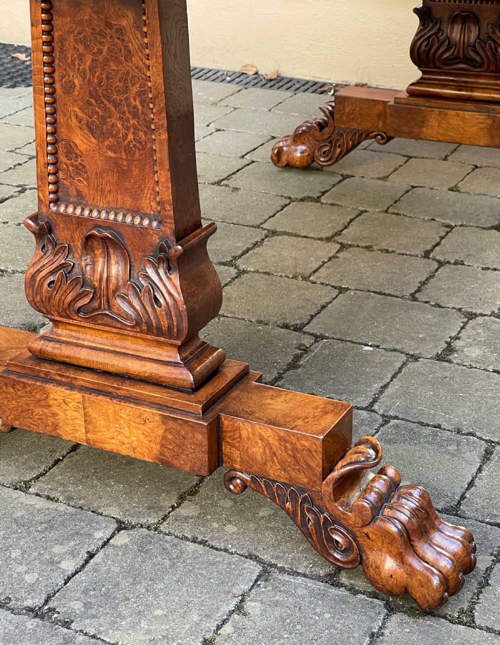 Superb George IV Burr Elm Library Table Attributed to William Trotter View VIII