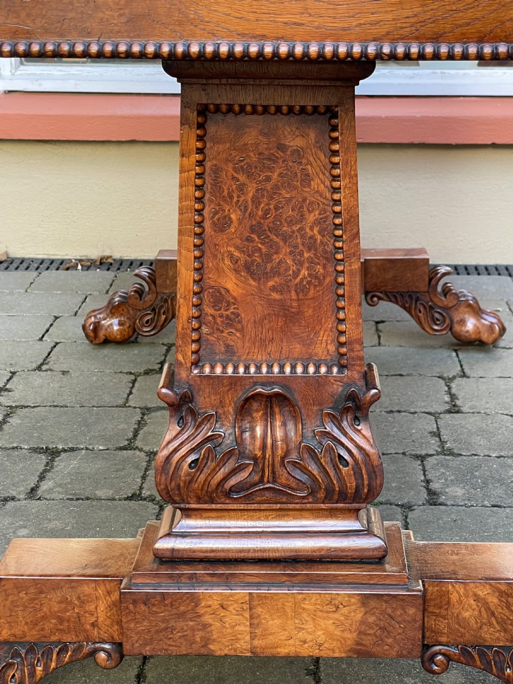 Superb George IV Burr Elm Library Table Attributed to William Trotter View IX