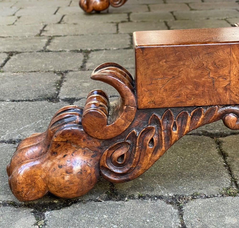 Superb George IV Burr Elm Library Table Attributed to William Trotter View XI