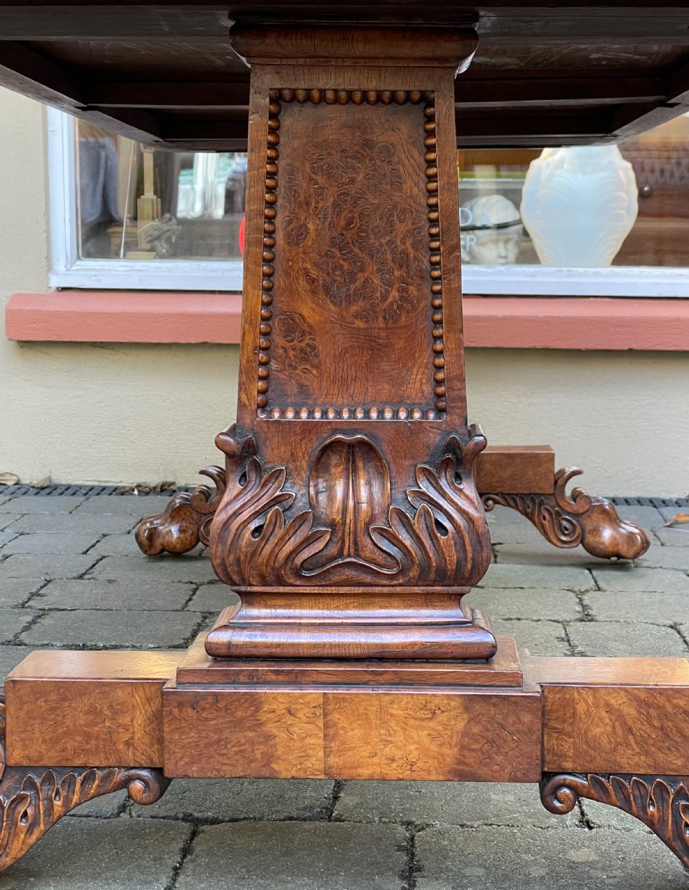 Superb George IV Burr Elm Library Table Attributed to William Trotter View XII