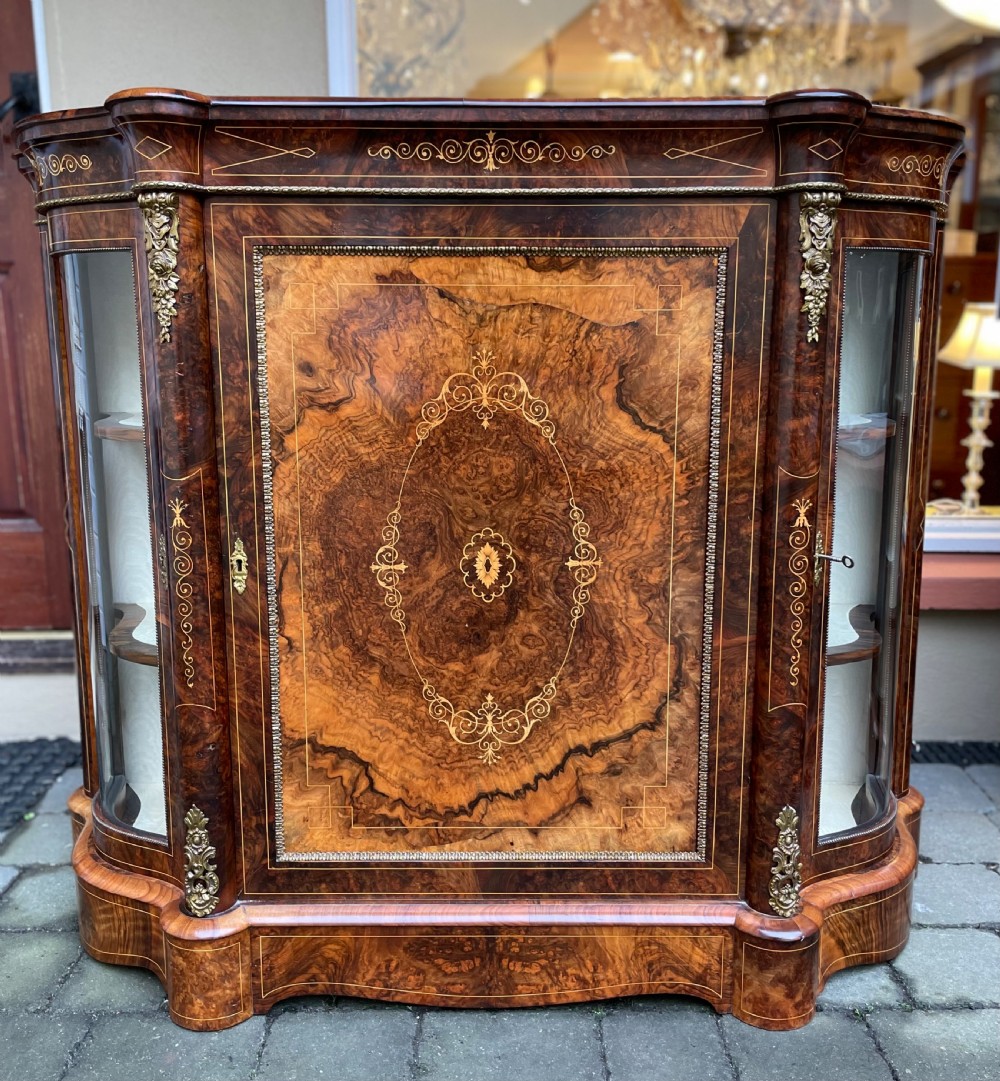 Superb Pair of Victorian Burr Walnut Credenza Sideboards View V