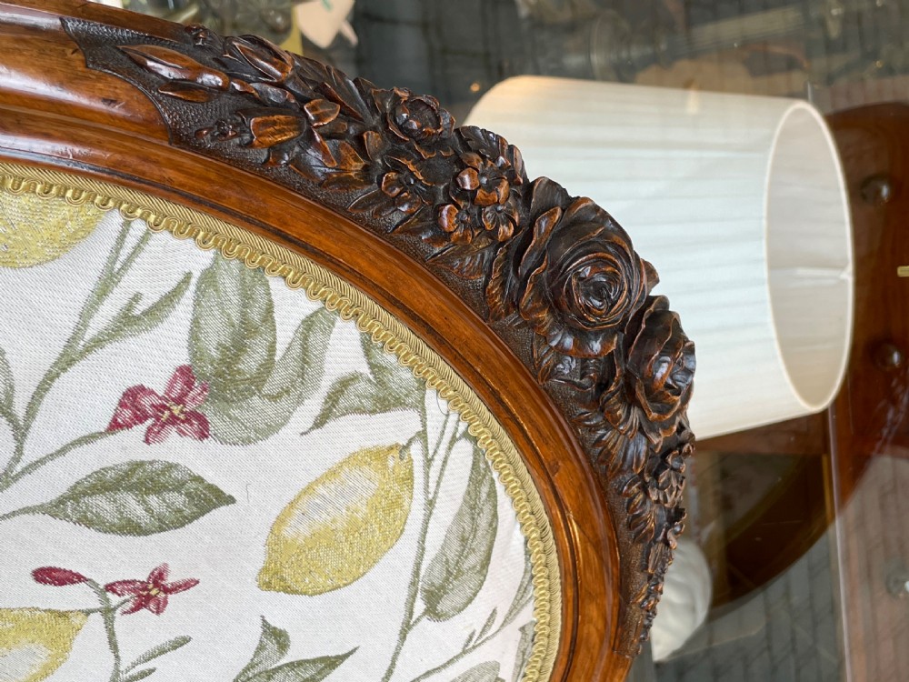 Superb Quality Victorian Carved Walnut Open Armchair View III
