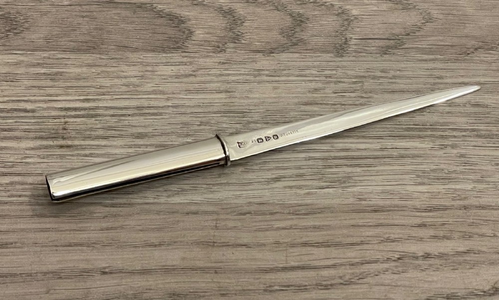 Late Victorian Silver Letter Opener and Pencil Holder by Sampson Mordan