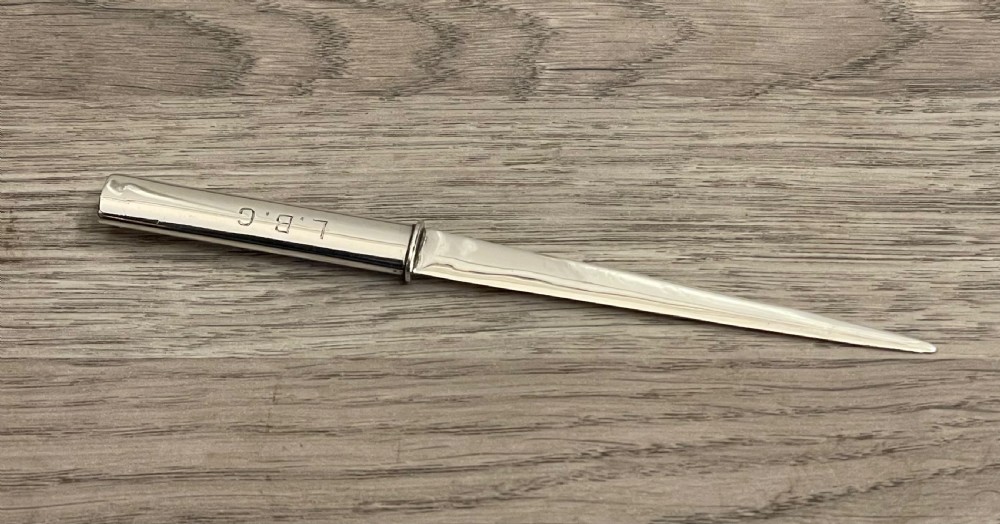Late Victorian Silver Letter Opener and Pencil Holder by Sampson Mordan View III