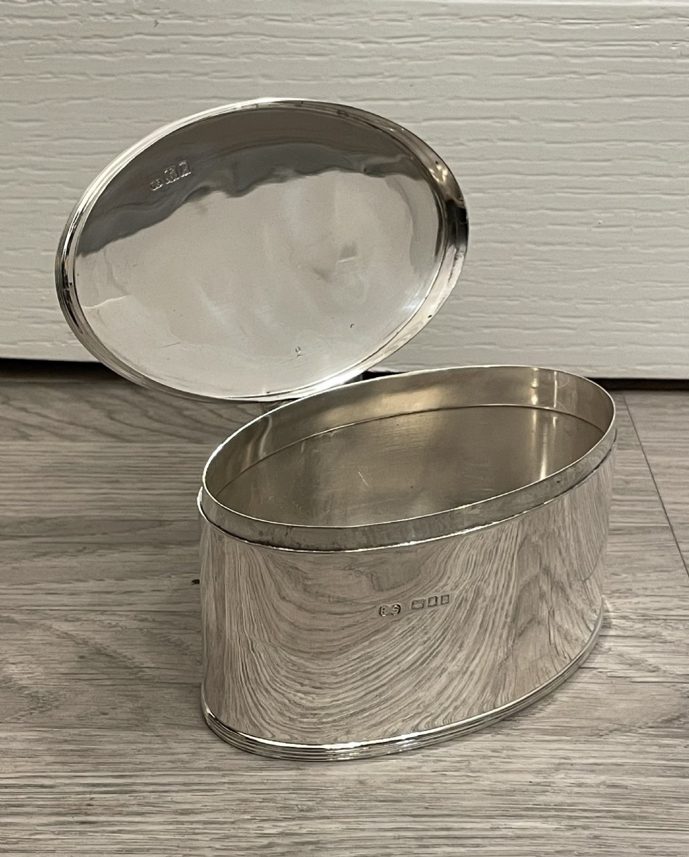 George V Solid Silver Biscuit Box View II