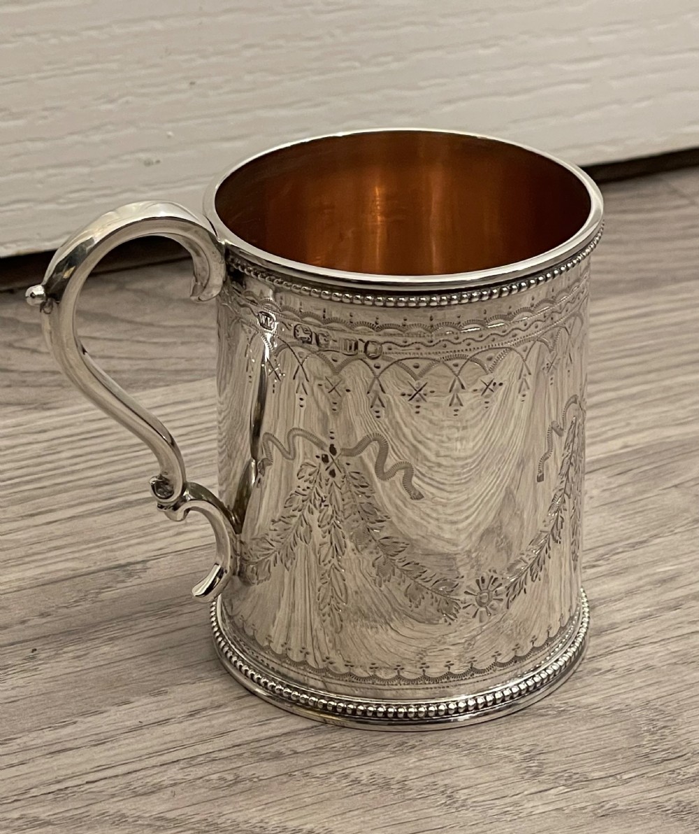 Victorian Silver Christening mug, 1867 View II