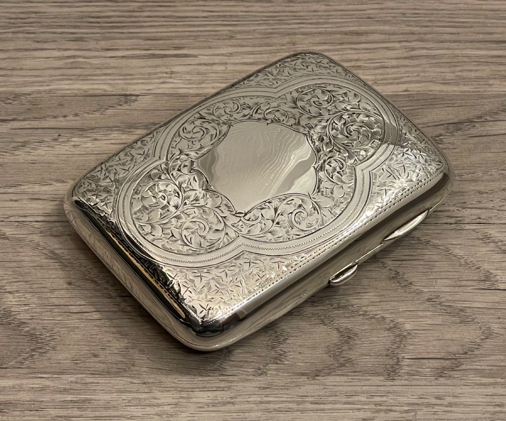 Large Victorian Solid Silver Cigar Case, Chester 1900