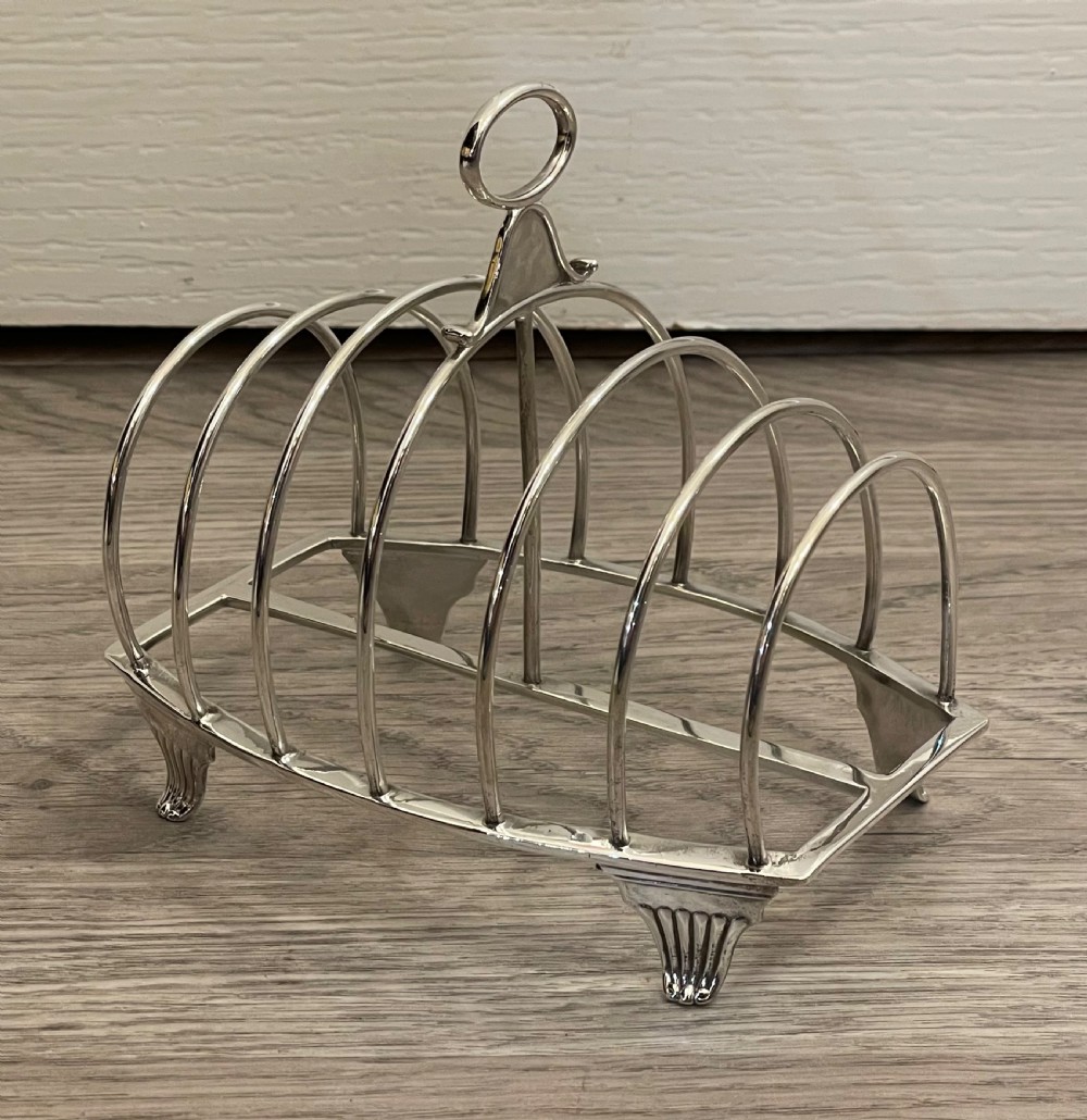 George III Solid Silver Toast Rack, 1809 View III