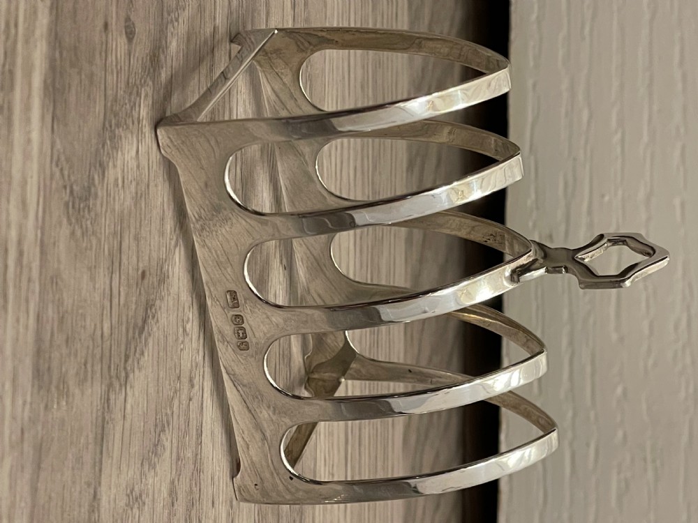 Pair Art Deco Solid Silver Toast Racks, 1933 View VI