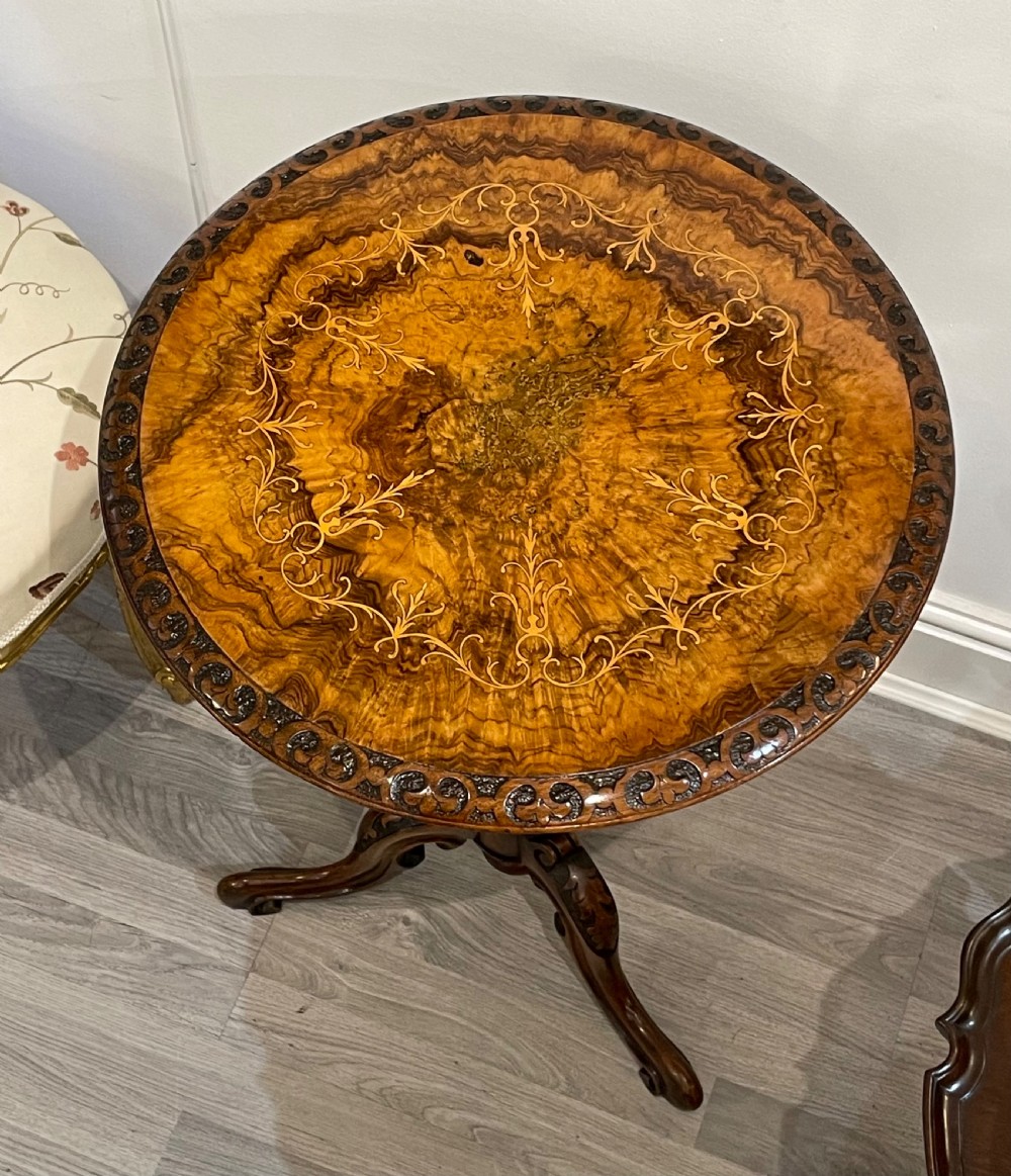 Victorian Burr Walnut Wine Table View II
