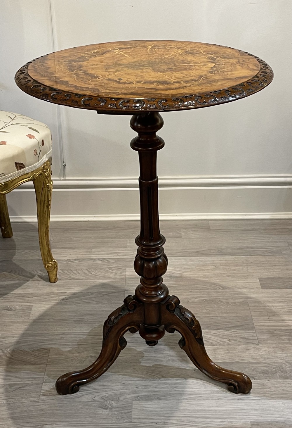 Victorian Burr Walnut Wine Table View IV