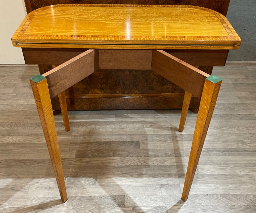 Edwardian Satinwood Card Table View VII