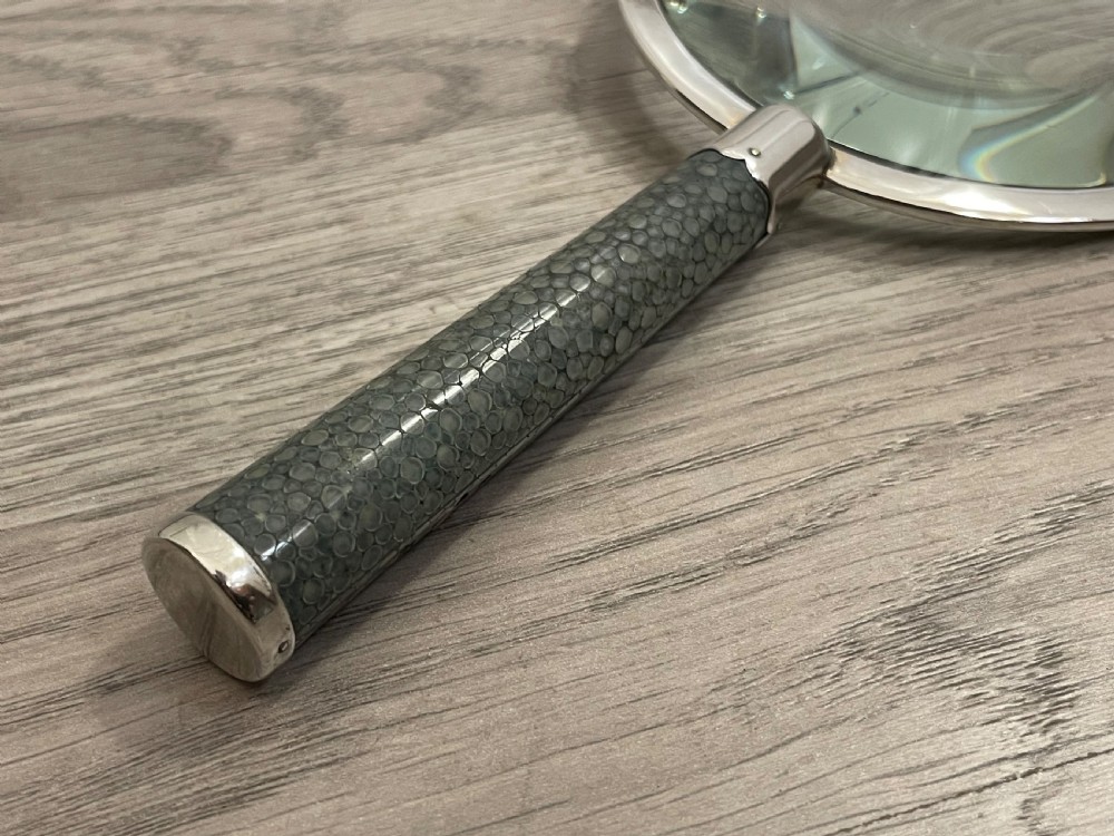 Quality George V Silver & Shagreen Magnifying Glass View IV