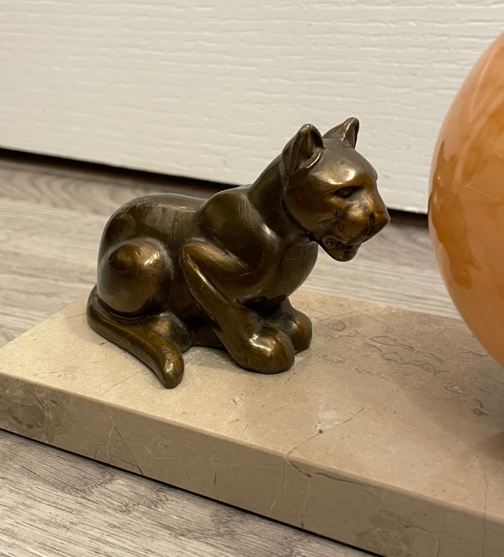 French Art Deco Spelter Mood Lamp, Panther View III