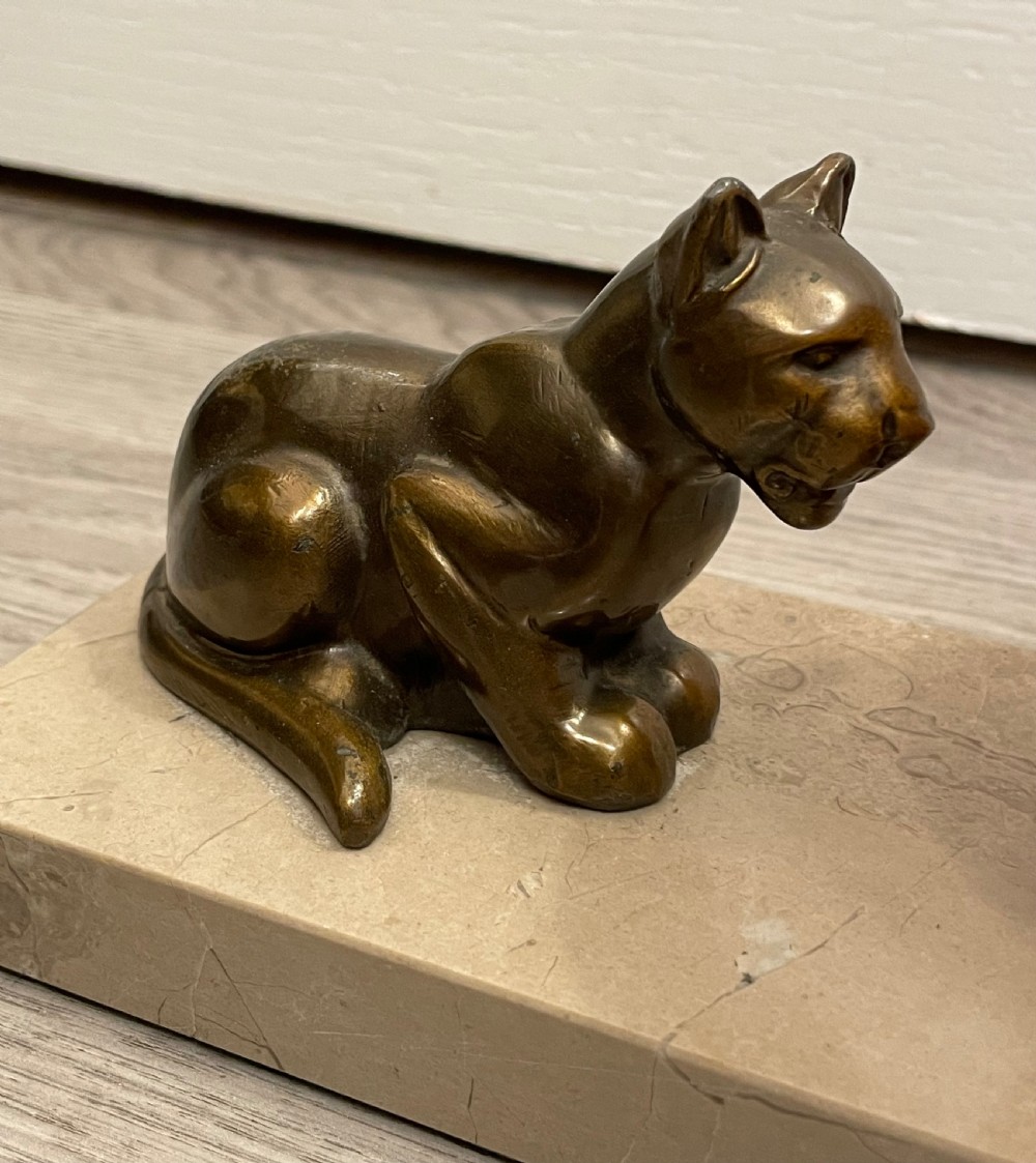 French Art Deco Spelter Mood Lamp, Panther View V