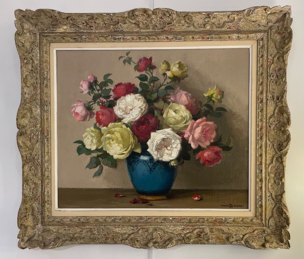 Floral Still Life Oil Painting by Maurice Decamps