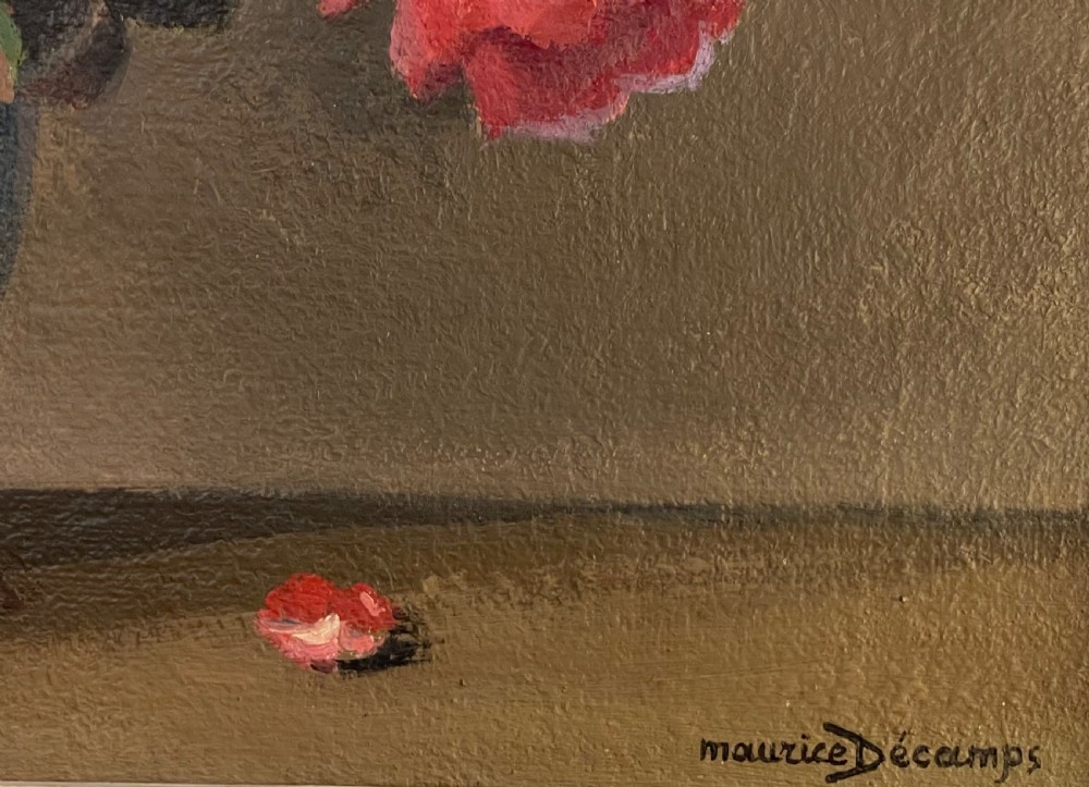 Floral Still Life Oil Painting by Maurice Decamps View III