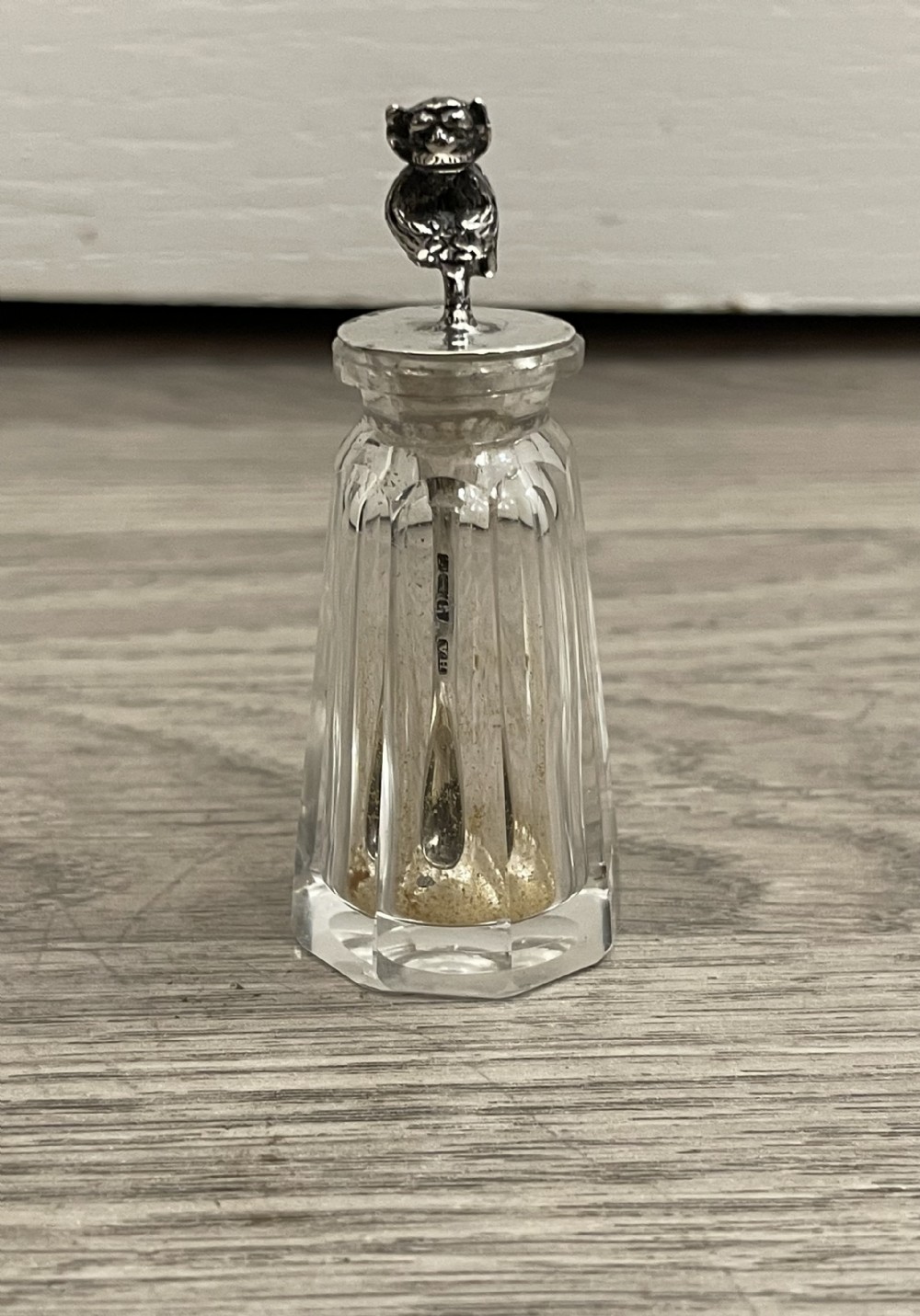 Edwardian Silver Cayenne Pepper Bottle & Spoon, 1900