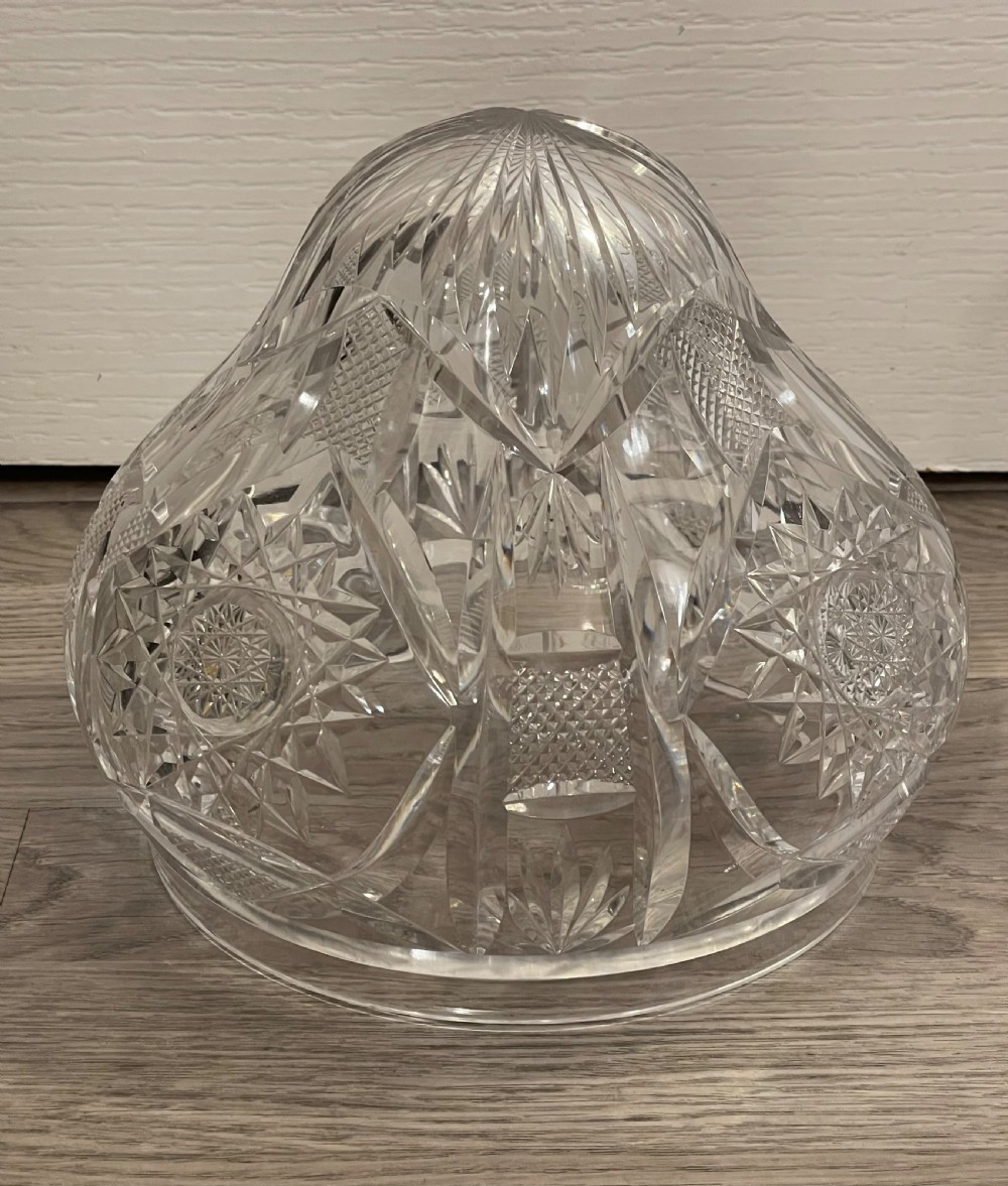 Quality 1930s Single Bulb Cut Glass Mushroom Lamp View IV
