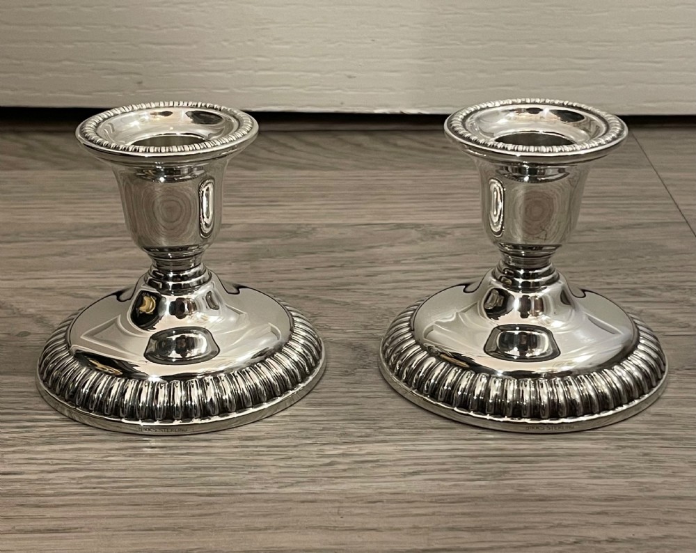 Pair of Birks Sterling Silver Candlesticks