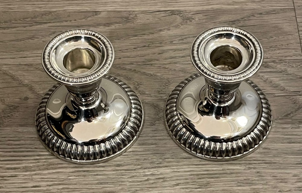 Pair of Birks Sterling Silver Candlesticks View II