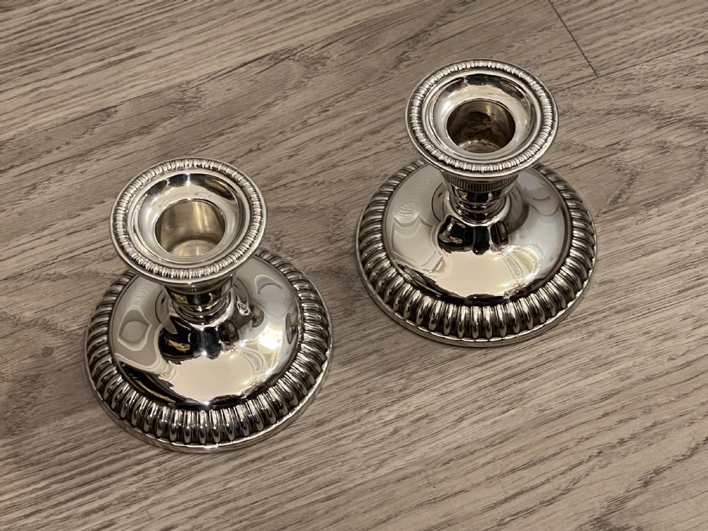Pair of Birks Sterling Silver Candlesticks View V