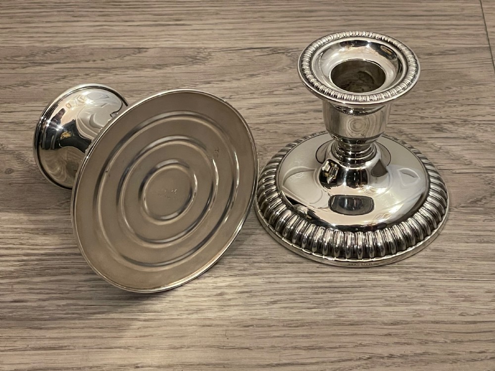Pair of Birks Sterling Silver Candlesticks View VI