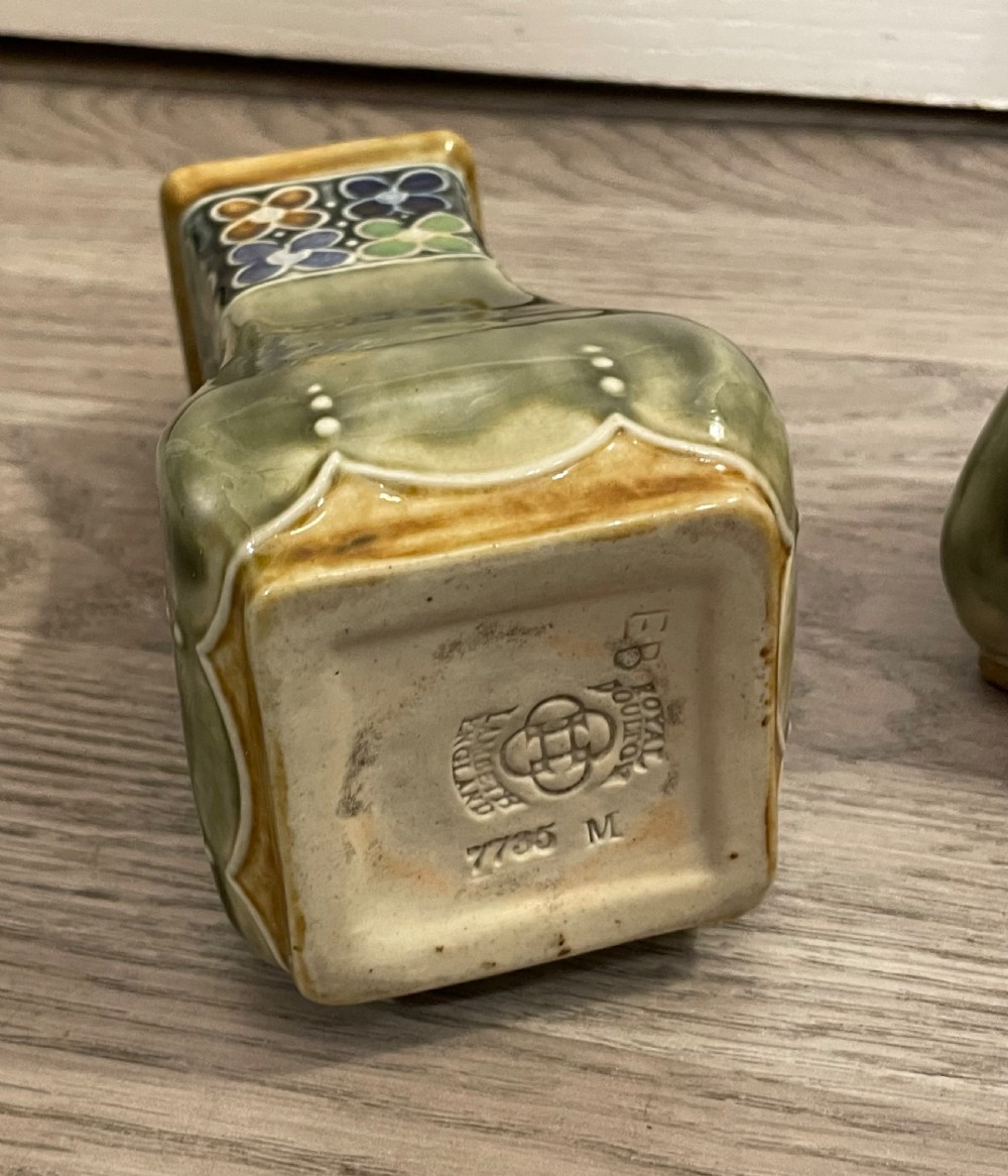 Pair of Royal Doulton Lambeth Vases, Ethel Beard View III