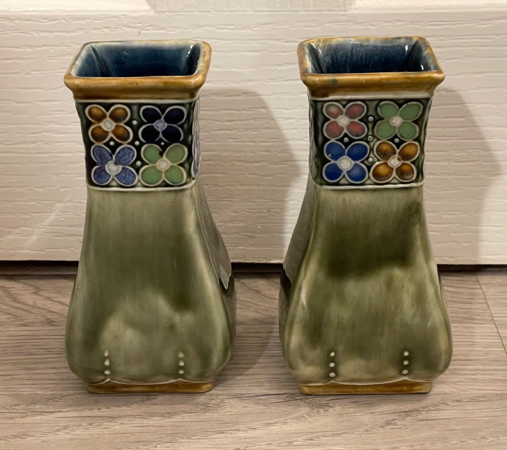 Pair of Royal Doulton Lambeth Vases, Ethel Beard View IV