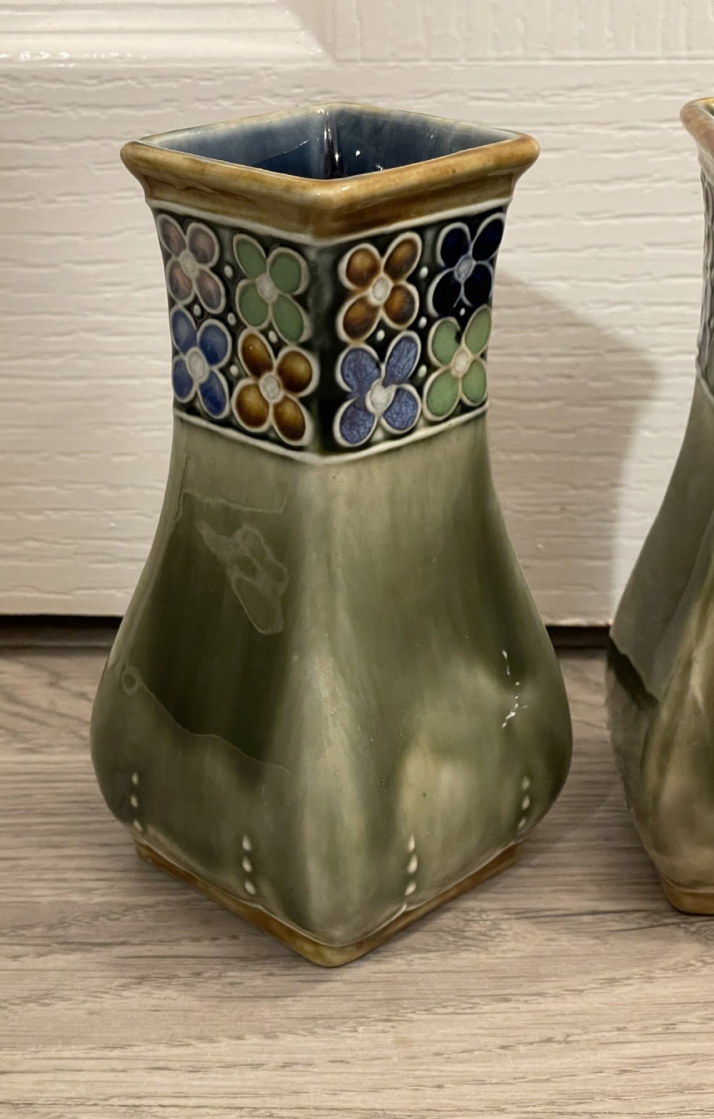 Pair of Royal Doulton Lambeth Vases, Ethel Beard View V