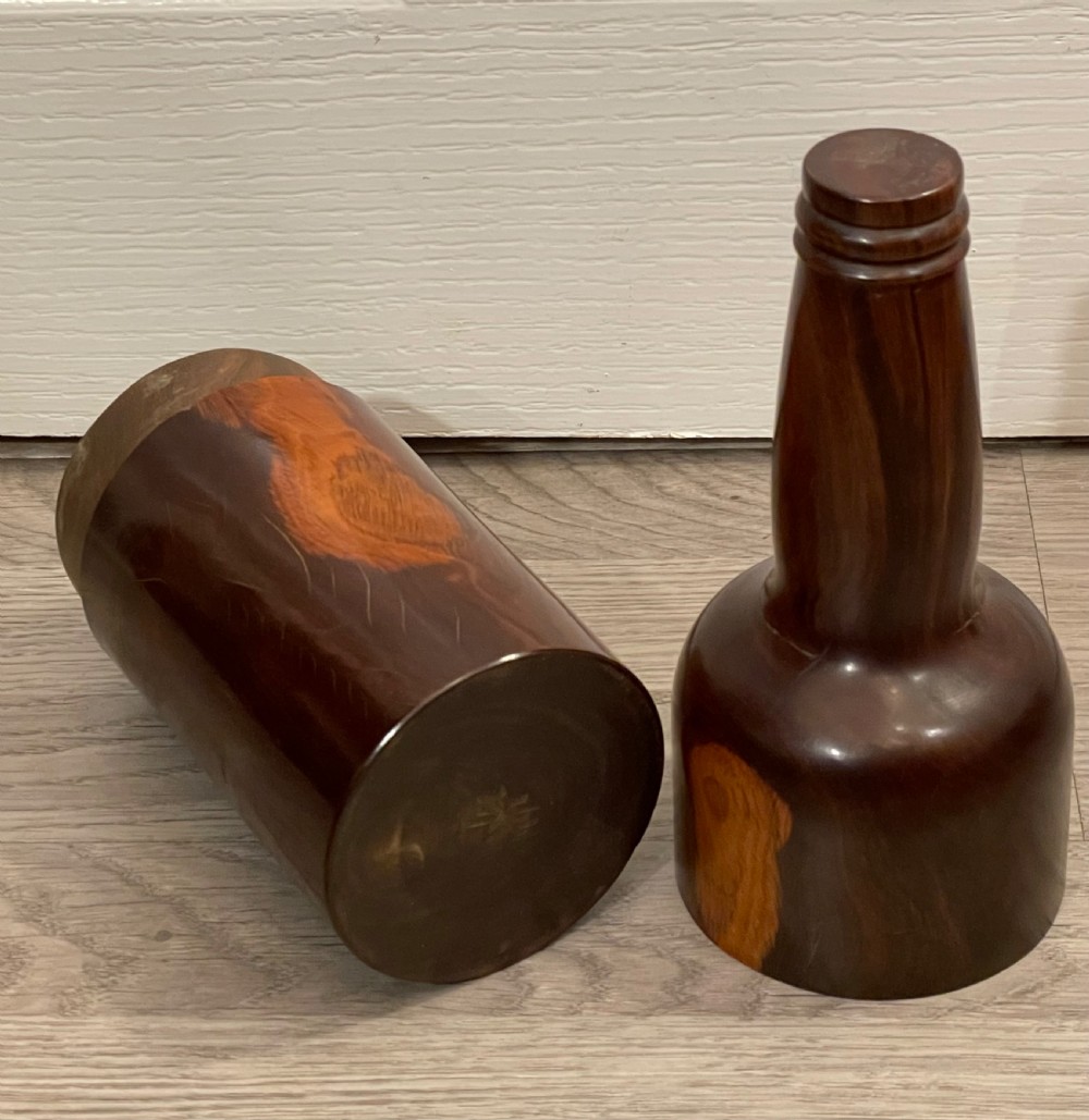 Large 19th Century Lignum Vitae Bottle Holder View IV