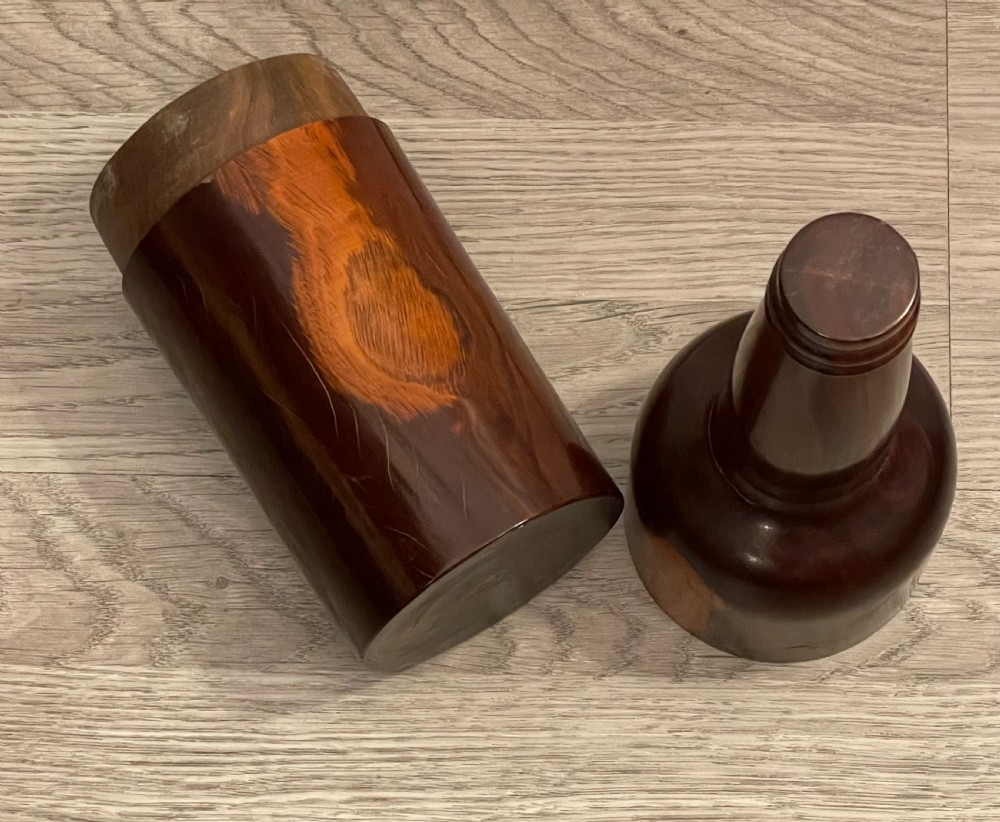 Large 19th Century Lignum Vitae Bottle Holder View V