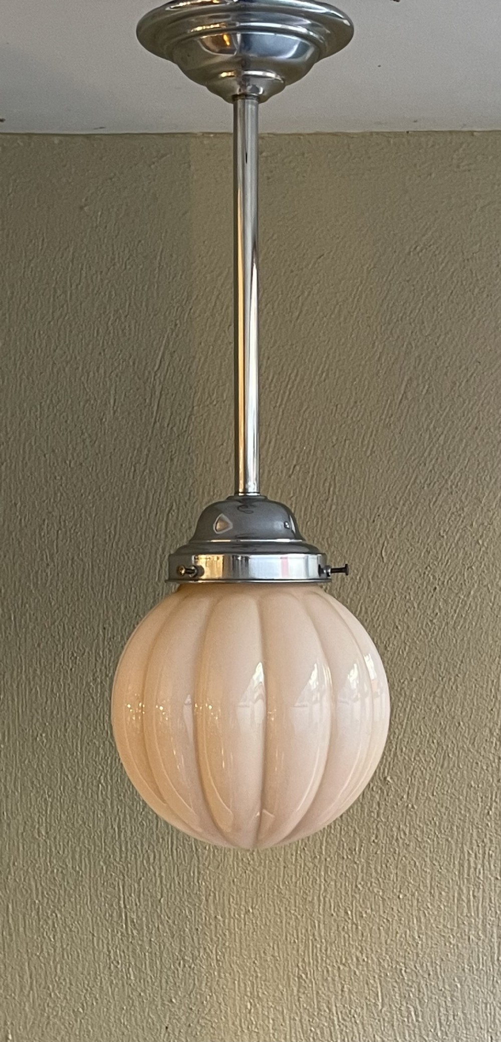 Art Deco Chrome and Glass Ceiling Light