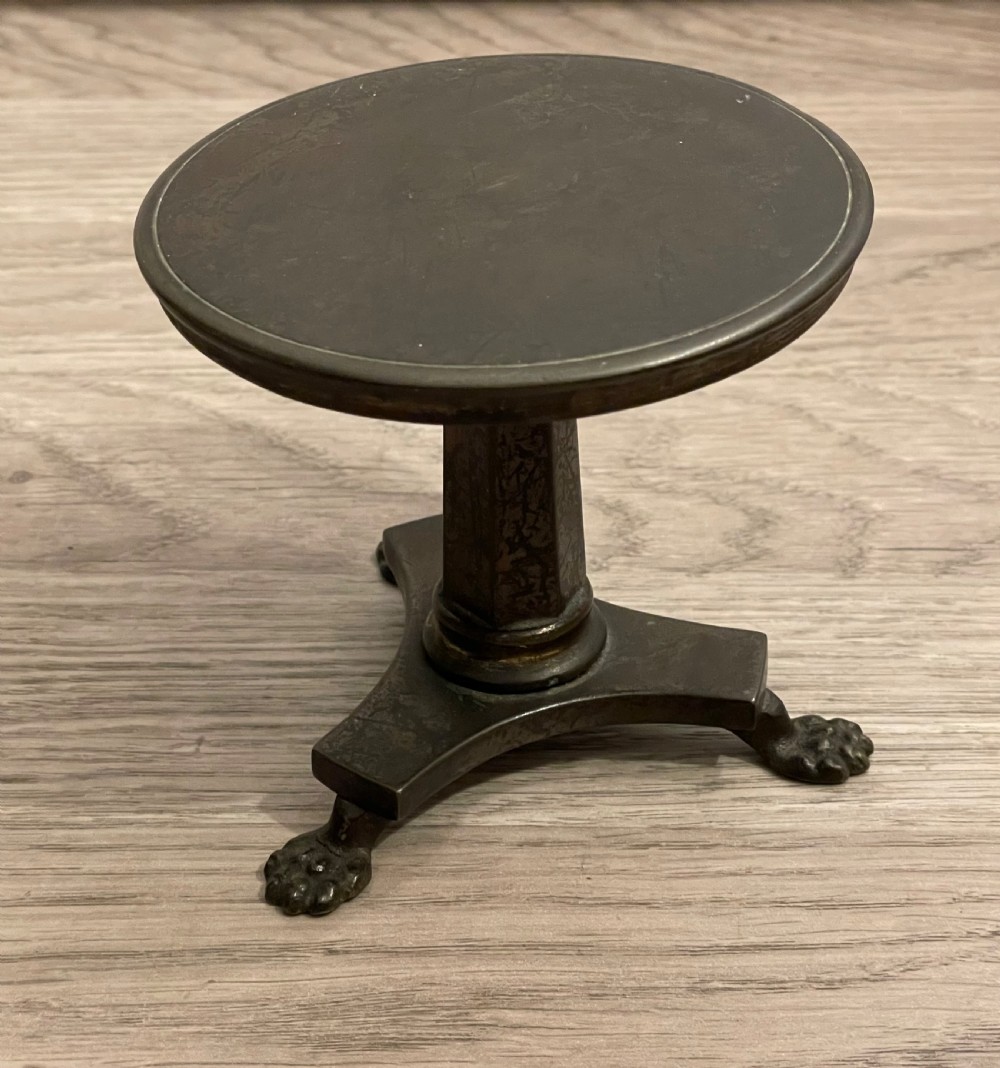  19th Century Miniature Bronze Tilt Top Table