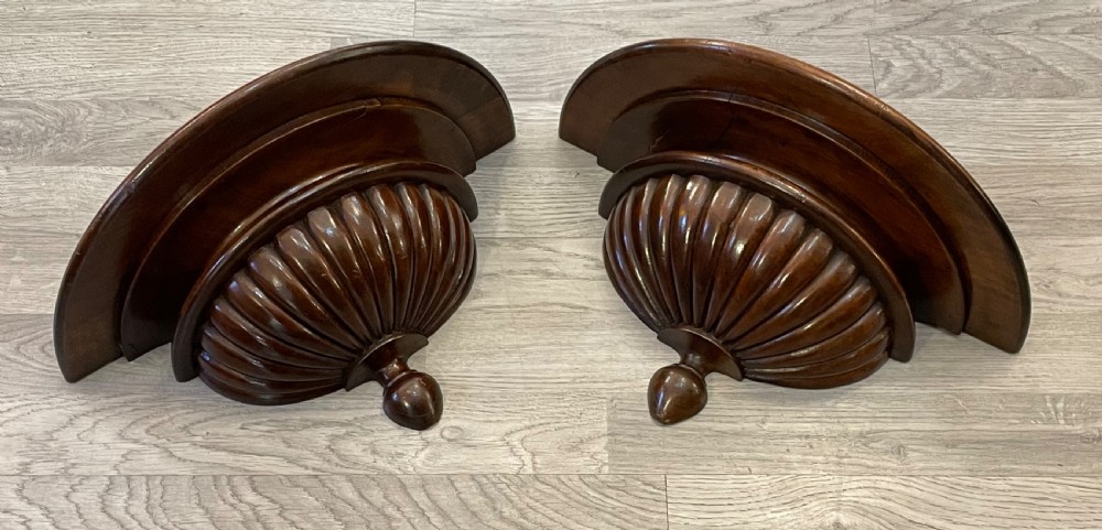 Pair Regency Mahogany Wall Brackets
