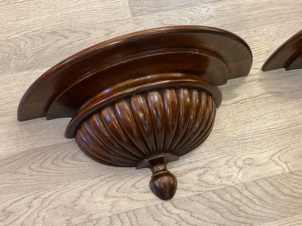 Pair Regency Mahogany Wall Brackets View III