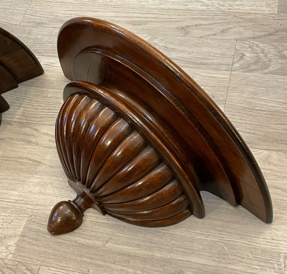 Pair Regency Mahogany Wall Brackets View X