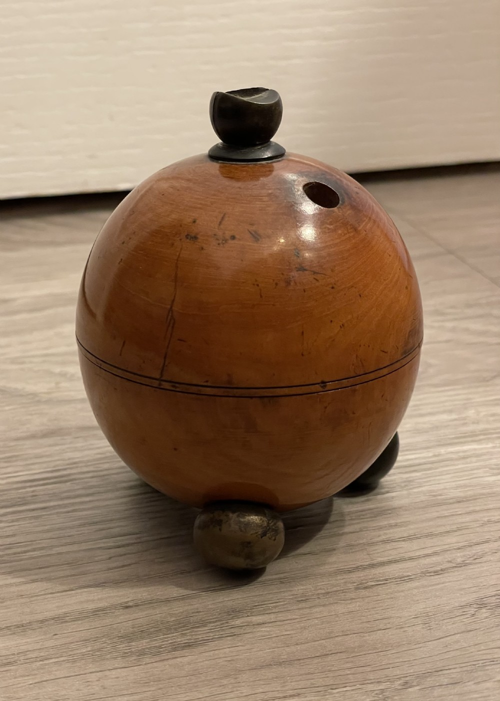 19th Century Treen Syacamore String Box View III