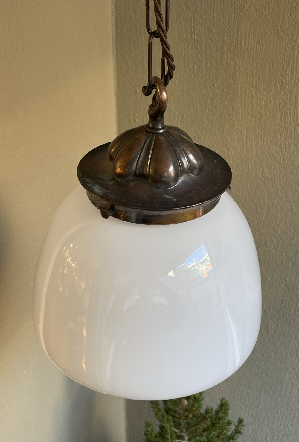 Opaline Pendant Light With Copper Gallery View III