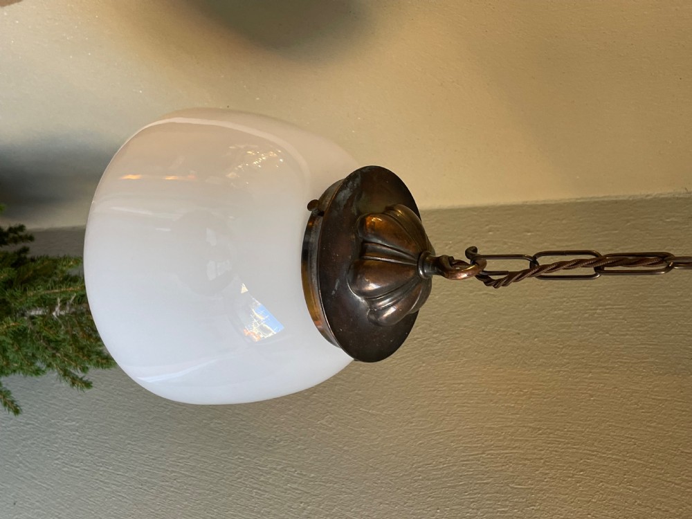 Opaline Pendant Light With Copper Gallery View V