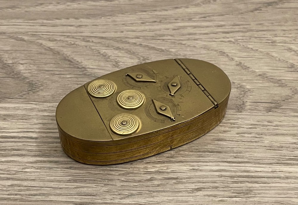 Rare Georgian Brass Combination Snuff Box