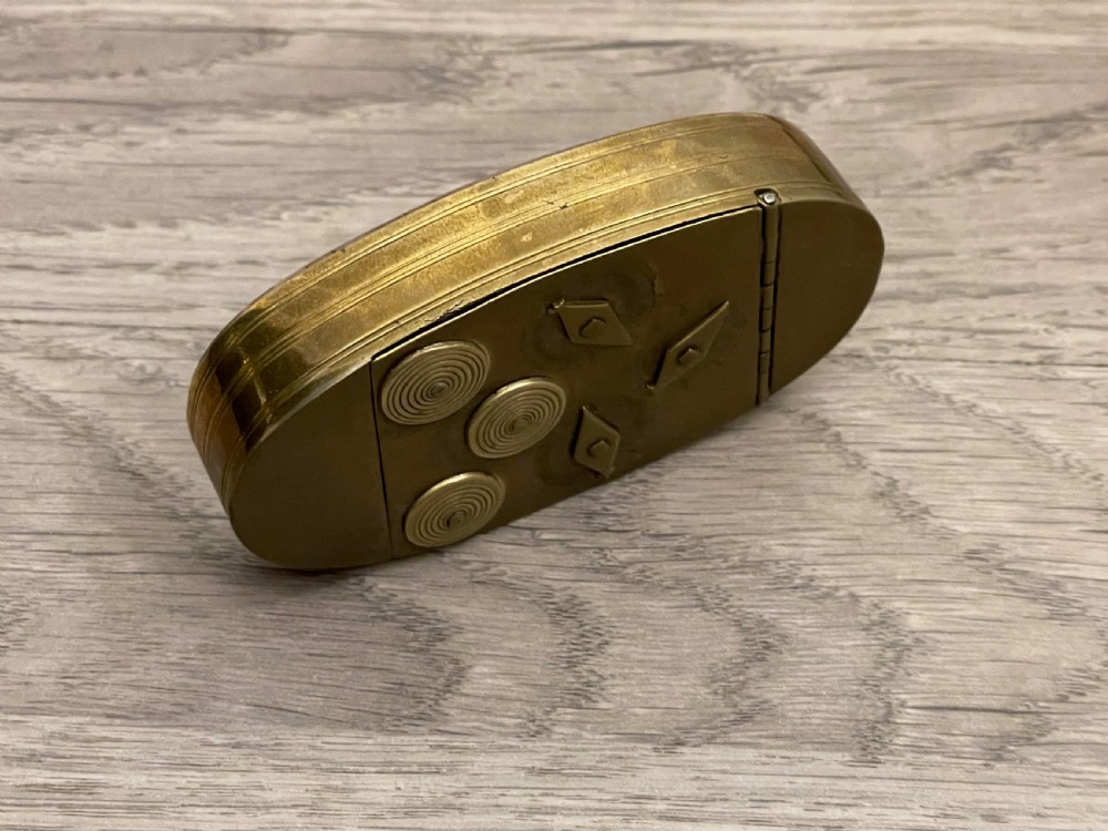 Rare Georgian Brass Combination Snuff Box View VI
