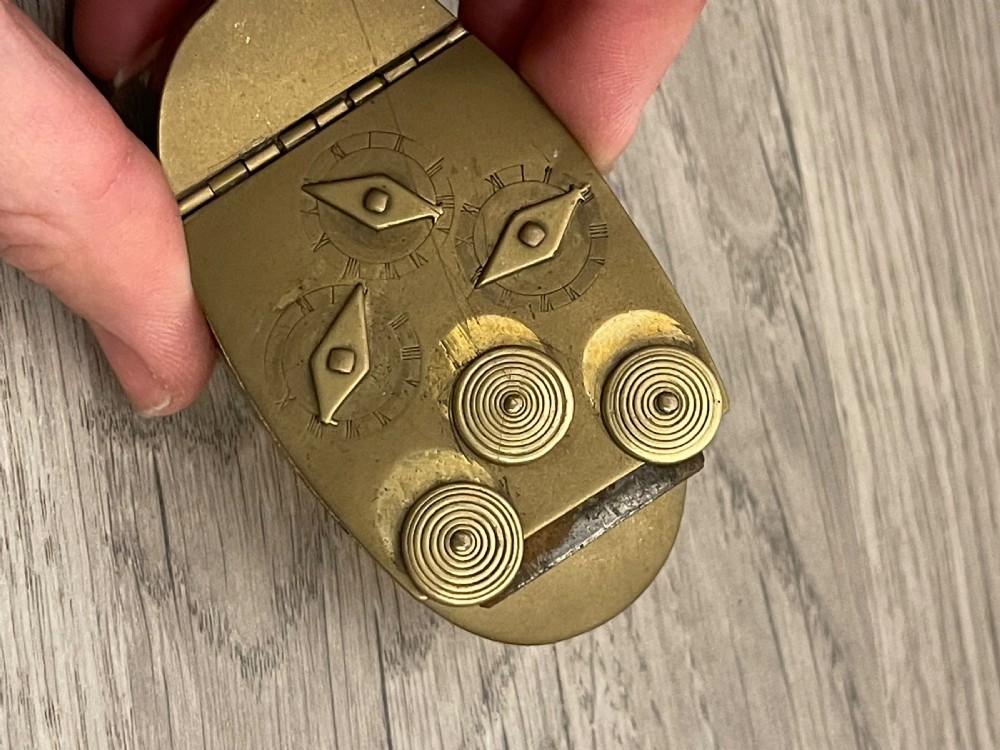 Rare Georgian Brass Combination Snuff Box View VII