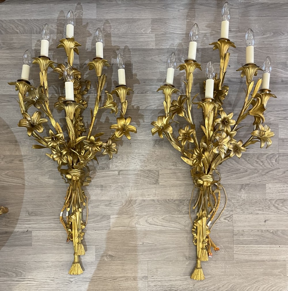 Large Pair of 19th Century French d’appliques wall lights by Henri Picard