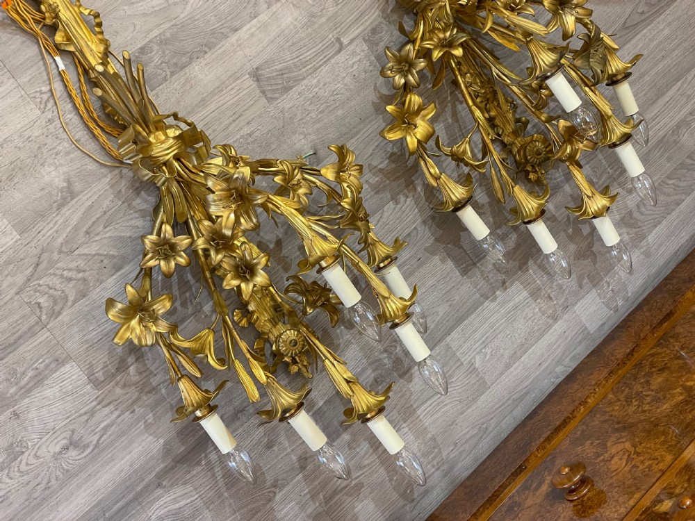 Large Pair of 19th Century French d’appliques wall lights by Henri Picard View VIII