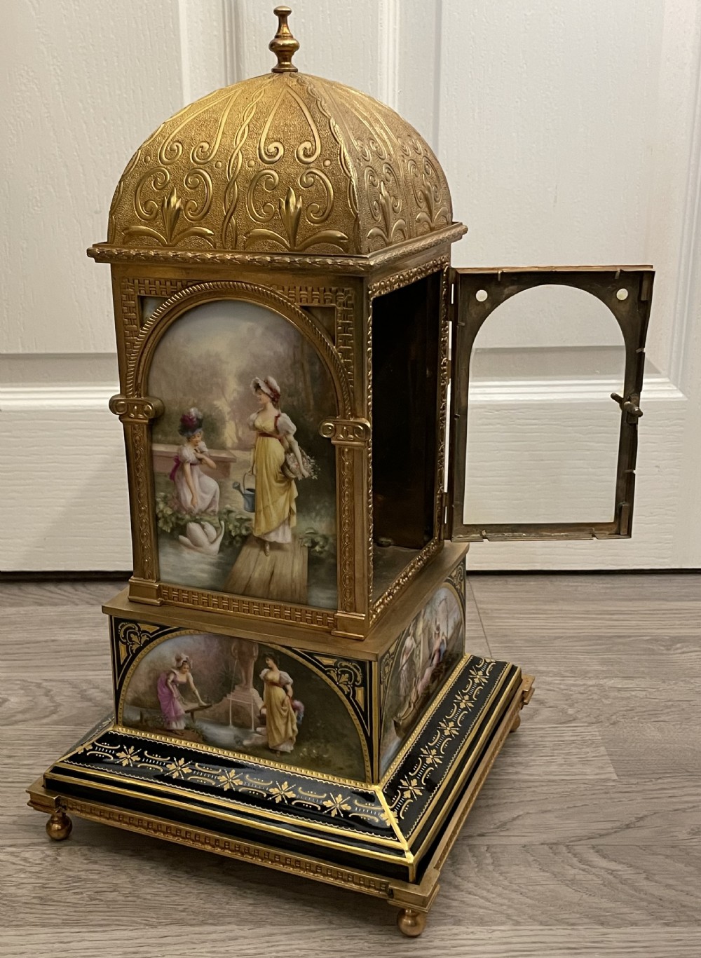 Beautiful Royal Vienna Porcelain Tower Clock View VII