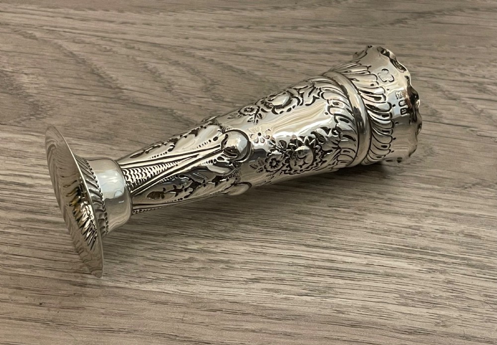 Victorian Silver Posy Vase by John Millward Banks View V