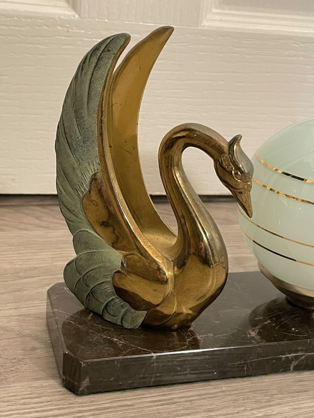 Art Deco French Swan Mood Light Lamp View II