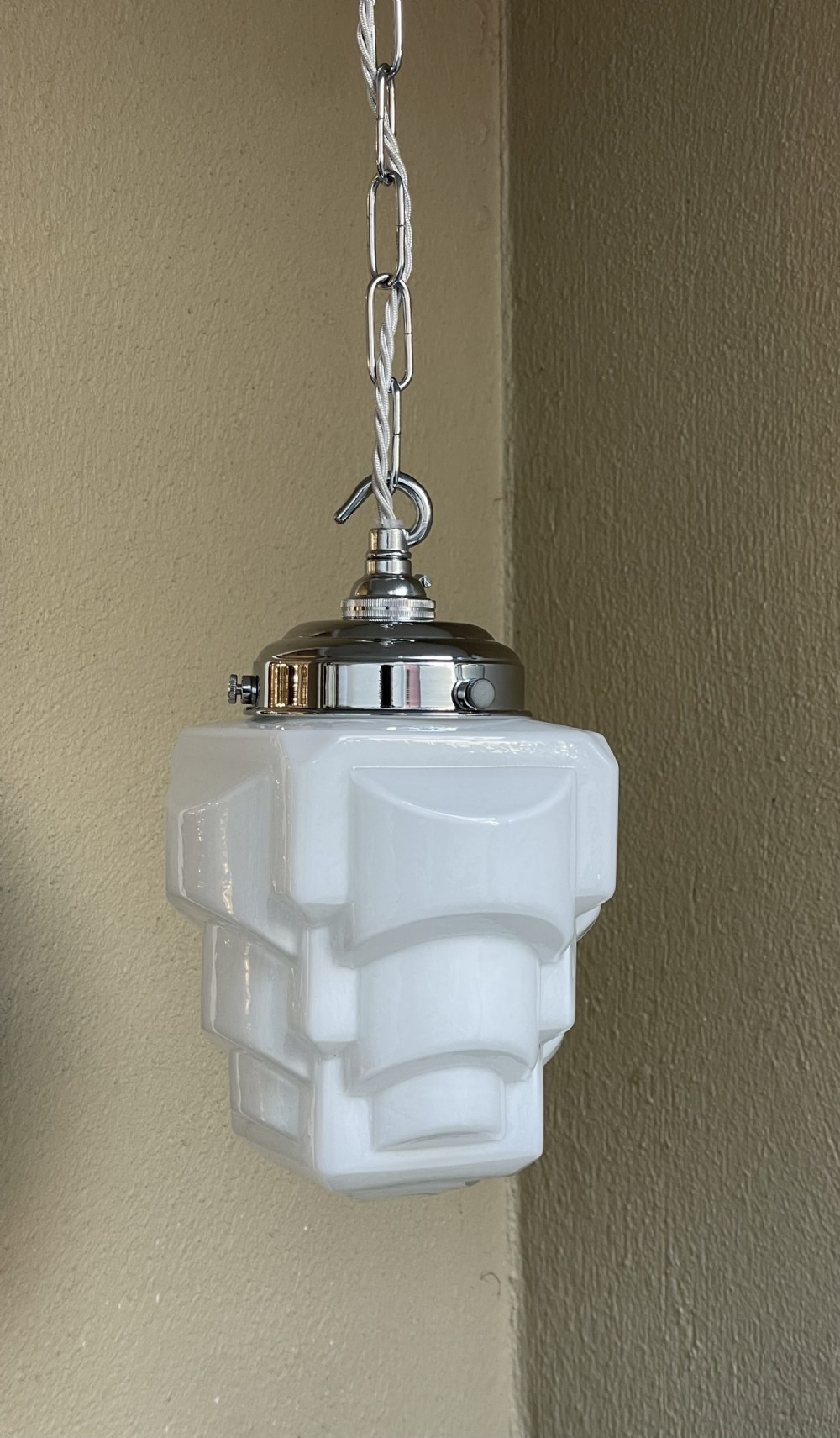 1930s Skyscraper Opaline Pendant